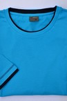tričko LA POLO dvoubarevné M1, tyrkys - tmavě modrá